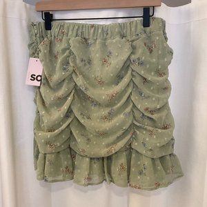 Juniors' SO® Pull-On Ruched Flutter Mini Skirt Size XL
